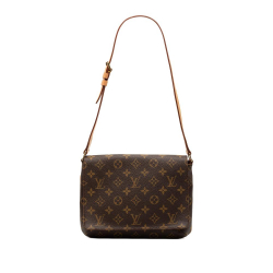 Louis Vuitton B Louis Vuitton Brown Monogram Canvas Fabric Monogram Musette Tango Short Strap France