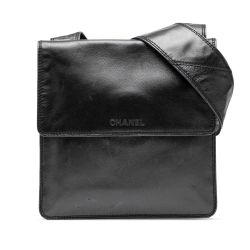 Chanel B Chanel Black Lambskin Leather Leather Lambskin Logo Messenger Bag Italy