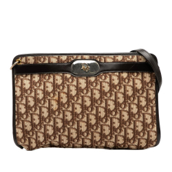 Christian Dior AB Dior Brown Canvas Fabric Oblique Shoulder Bag France