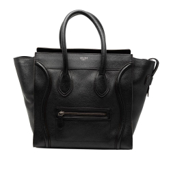 Celine B Celine Black Calf Leather Mini skin Luggage Tote Italy