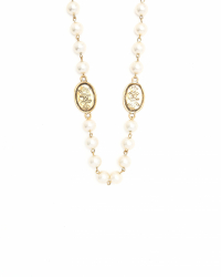 Chanel Vintage Coco Mark Pearl Necklace