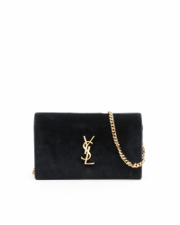 Saint Laurent Velvet Kate Wallet on Chain Bag