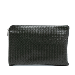 Bottega Veneta B Bottega Veneta Black Nappa Leather Leather Large Nappa Intrecciato Document Case Italy