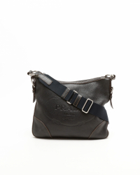 Prada Leather Logo Hobo Messenger Bag