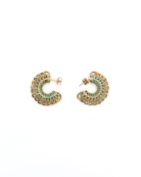 Bottega Veneta Rhinestone Hoop Earrings