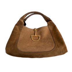 Gucci Softbit Maxi Shoulder Bag brown suede