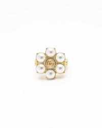 Gucci Flower Pearl Ring, size 55