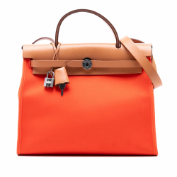 Hermès Herbag PM Canvas 1 pouch Top-handle Handbag Orange