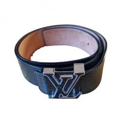 Louis Vuitton Initiales patent black leather belt