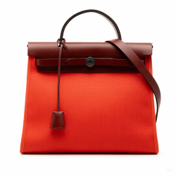 Hermès Herbag PM Canvas 1 pouch Top-Handle Handbag Orange