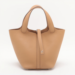 Hermès Picotin 18 Taurillon Clemence Leather Lock Bucket Handbag Biscuit