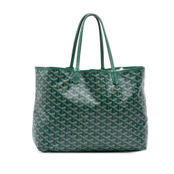Goyard B Goyard Green Coated Canvas Fabric Goyardine Saint Louis PM France