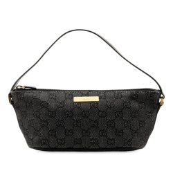 Gucci B Gucci Gray Dark Gray Denim Fabric GG Boat Italy