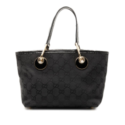 Gucci AB Gucci Black Canvas Fabric GG Eclipse Handbag Italy
