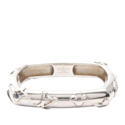 Louis Vuitton B Louis Vuitton Silver Stainless Steel Metal Monogram Family Bangle Germany