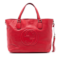 Gucci B Gucci Red Calf Leather Large Soho Working Tote Italy