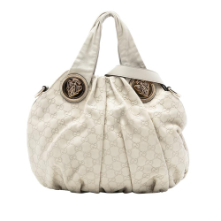 Gucci B Gucci Brown Light Beige Calf Leather Medium Guccissima Hysteria Satchel Italy