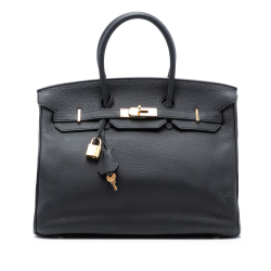Hermès AB Hermès Blue Navy Calf Leather Togo Birkin Retourne 30 France