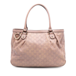 Gucci B Gucci Pink Calf Leather Guccissima Sukey Tote Italy