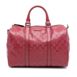 Gucci B Gucci Red Coated Canvas Fabric GG Imprime Boston Italy