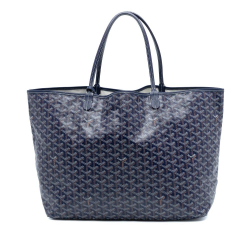 Goyard B Goyard Blue Coated Canvas Fabric Goyardine Saint Louis GM France