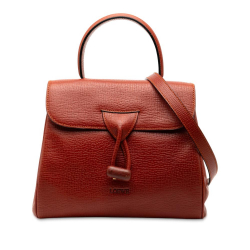 Loewe B LOEWE Red Dark Red Calf Leather Grained skin Flap Satchel Italy