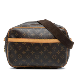 Louis Vuitton B Louis Vuitton Brown Monogram Canvas Fabric Monogram Reporter PM France