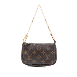 Louis Vuitton B Louis Vuitton Brown Monogram Canvas Fabric Monogram Mini Pochette Accessoires Spain