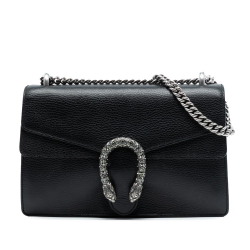 Gucci B Gucci Black Calf Leather Small Dionysus Shoulder Bag Italy