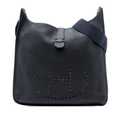 Hermès AB Hermès Blue Navy Calf Leather Clemence Evelyne III 40 France