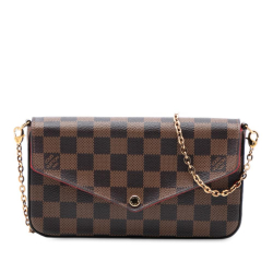 Louis Vuitton AB Louis Vuitton Brown Damier Canvas Fabric Damier Ebene Pochette Felicie France