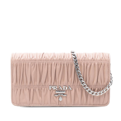 Prada AB Prada Brown Nude Nappa Leather Leather Nappa Gaufre Wallet On Chain Turkey