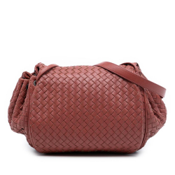 Bottega Veneta B Bottega Veneta Red Indian Red Nappa Leather Leather Nappa Intrecciato Flap Crossbody Italy