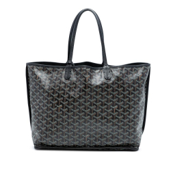 Goyard B Goyard Black Coated Canvas Fabric Goyardine Reversible Anjou PM France