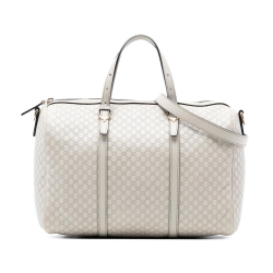 Gucci AB Gucci White Ivory Calf Leather Microguccissima Nice Boston Bag Italy