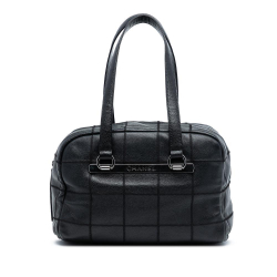 Chanel AB Chanel Black Caviar Leather Leather Choco Bar Caviar LAX Bowler Bag Italy