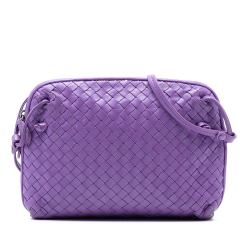Bottega Veneta B Bottega Veneta Purple Nappa Leather Leather Nappa Intrecciato Nodini Crossbody Italy