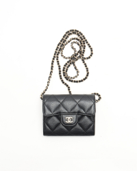Chanel Caviar Quilted Flap Card Holder On Chain Bag