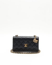 Chanel Caviar Quilted Wallet On Chain Charm Bag