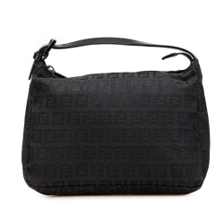 Fendi B Fendi Black Canvas Fabric Zucchino Handbag Italy