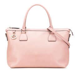 Gucci B Gucci Pink Calf Leather Dollar skin GG Charm Satchel Italy