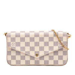 Louis Vuitton B Louis Vuitton White Damier Canvas Canvas Damier Azur Pochette Felicie France