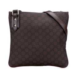 Gucci B Gucci Brown Dark Brown Canvas Fabric GG Crossbody Italy