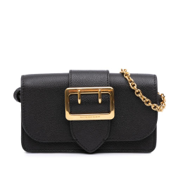 Burberry AB Burberry Black Calf Leather Mini Soft Grain skin Buckle Crossbody Italy