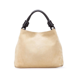 Loewe B LOEWE Brown Beige Suede Leather Small Flamenco Knot Hobo Spain