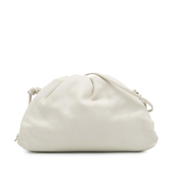Bottega Veneta AB Bottega Veneta White Lambskin Leather Leather Lambskin The Mini Pouch Crossbody Italy