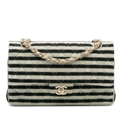 Chanel B Chanel Black Cotton Fabric Medium Classic Jersey Coco Sailor Double Flap France