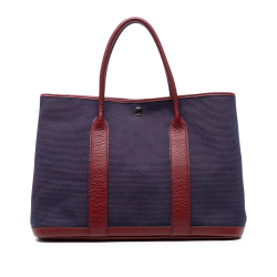 Hermès AB Hermès Blue Navy with Red Dark Red Canvas Fabric Toile and Negonda Garden Party 36 France