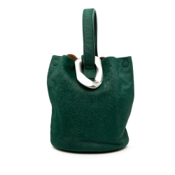 Bottega Veneta AB Bottega Veneta Green Pony Hair Natural Material Small Drop Bucket Bag Italy