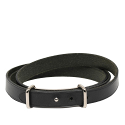 Hermès B Hermès Black with Silver Calf Leather Swift Api II Double Tour Bracelet France